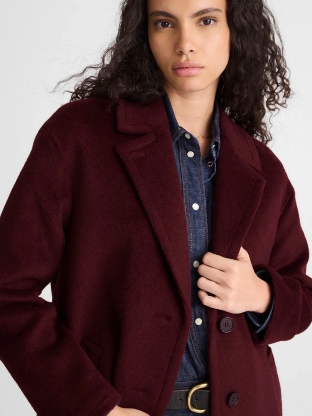 Madewell Alonzo coat XL smoked claret